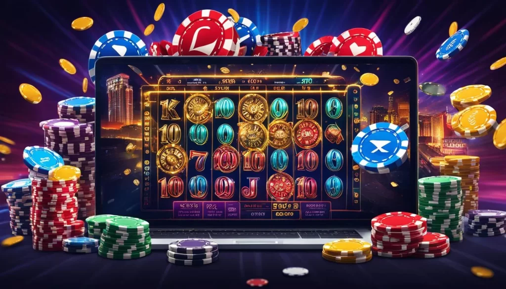 Máy đánh bạc với biểu tượng Jackpot lớn, tượng trưng cho các trò chơi nổ hũ tại g69